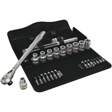 Wera 05004078001 8100 SC 8 Zyklop Metal Ratchet Set with Switch Lever 12 Drive Metric 28 Pieces