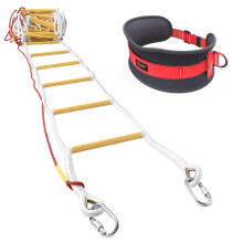 ISOP Emergency Fire Escape Rope Ladder 34 Story Homes 32 ft Flame Resistant Unique Safety Ladder with Hooks Safety Cord Saf