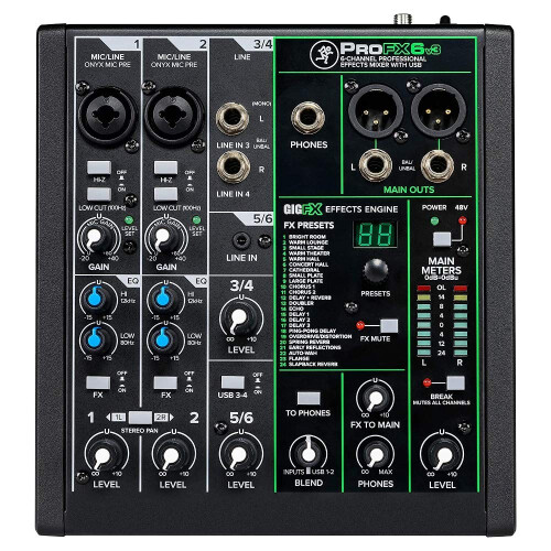 Mackie ProFX6v3 analog mixer med USB-interface
