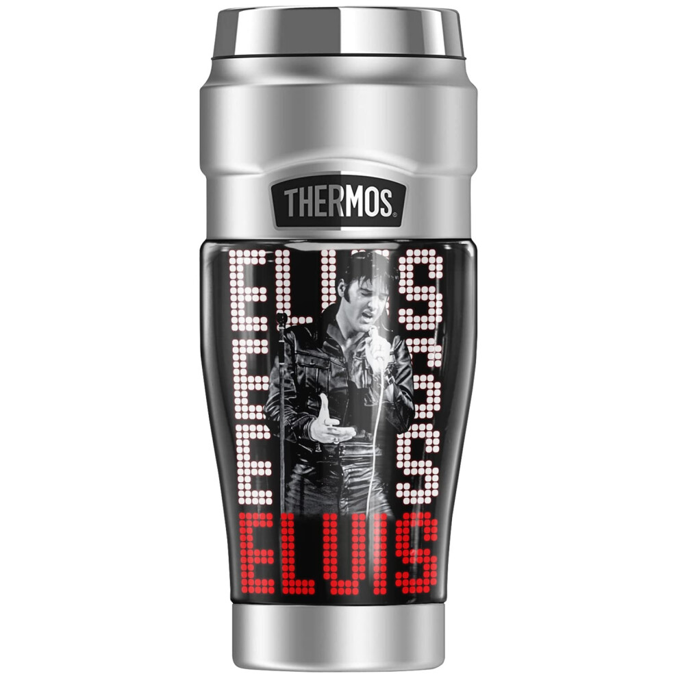 THERMOS Elvis OFFICIAL 1968 STAINLESS KING Stainless Steel Travel Tumbler  Vacuum insulated  Double Wall  16oz