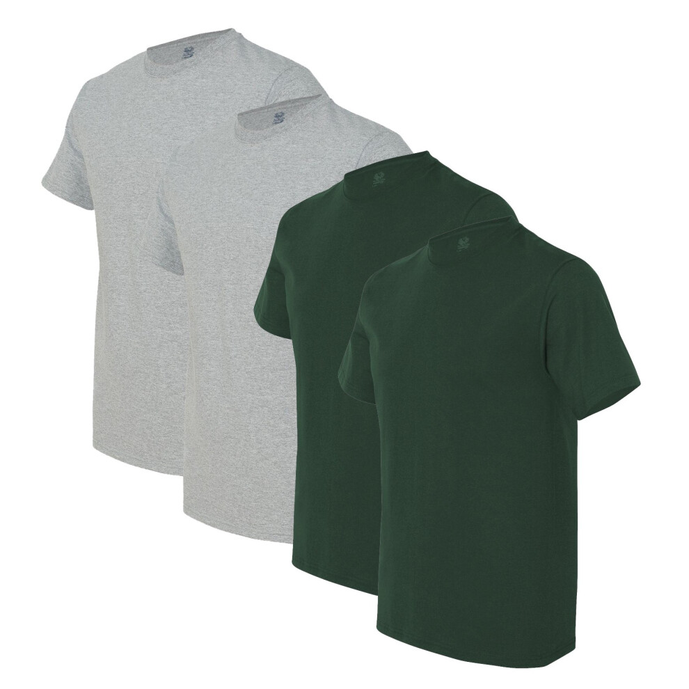 Fruit of the Loom Mens 5 oz 100 Heavy Cotton HD TShirt3931Athletic HeatherForest GREEN4XL2PK