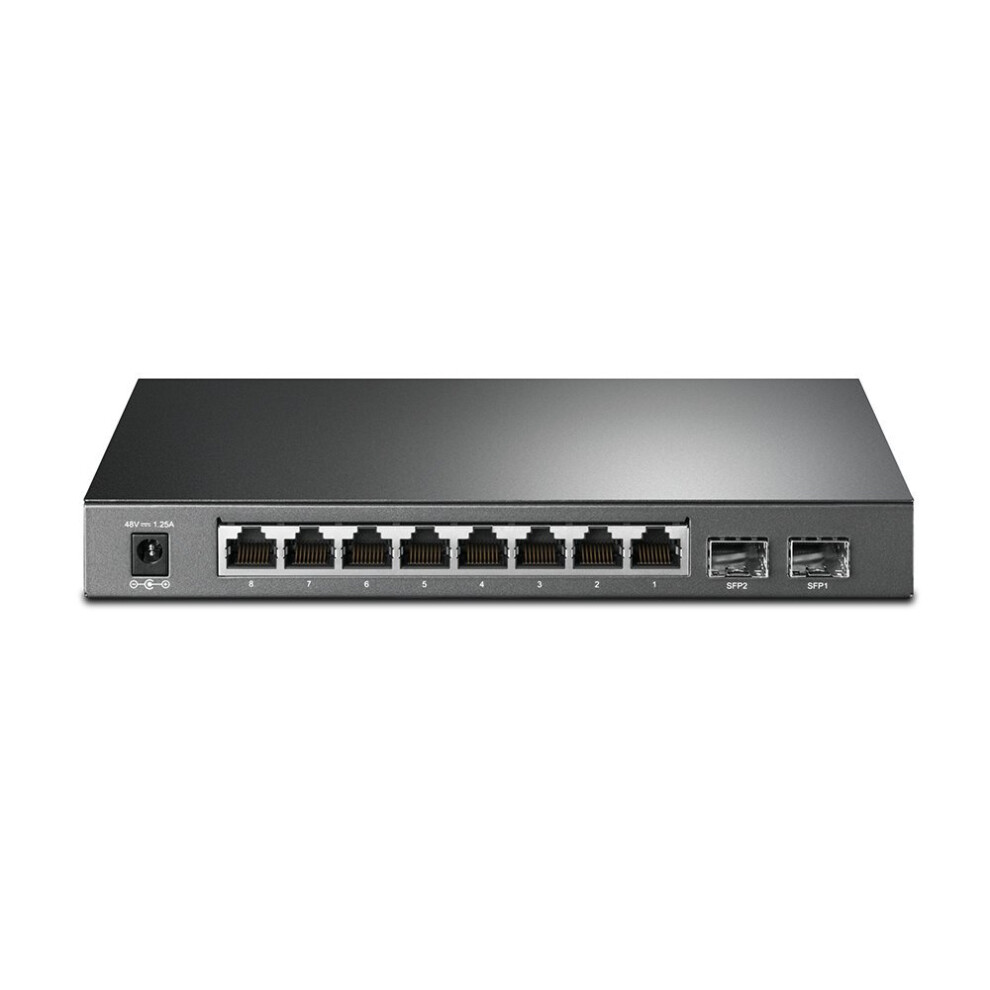 TPLink Jetstream 8 Port Gigabit Poe Switch  Smart Managed  8 Gigabit Poe Port  2 SFP  53W  8023AF Compliant  Up to 512 Vl