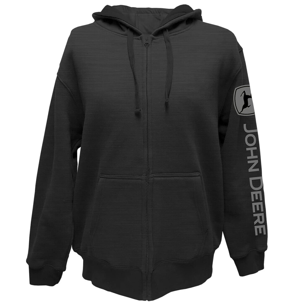 John Deere Jd Full Zip Fleece SweatshirtBlackLarge