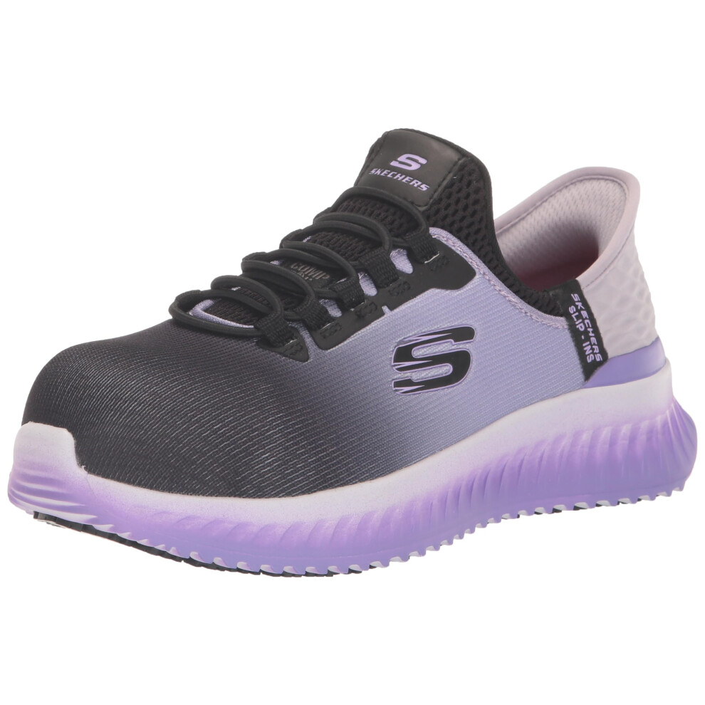 Skechers Hands Free Ins Womens Work Tilido Ombray  Slip Resistant comp Toe Industrial Shoe  BKPR  10