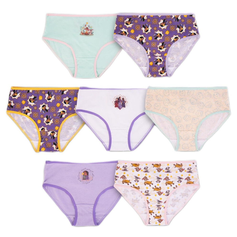 Disney Girls Wish 100 Combed Cotton 7Pack Underwear in Sizes 4  6  8  Wish7pk