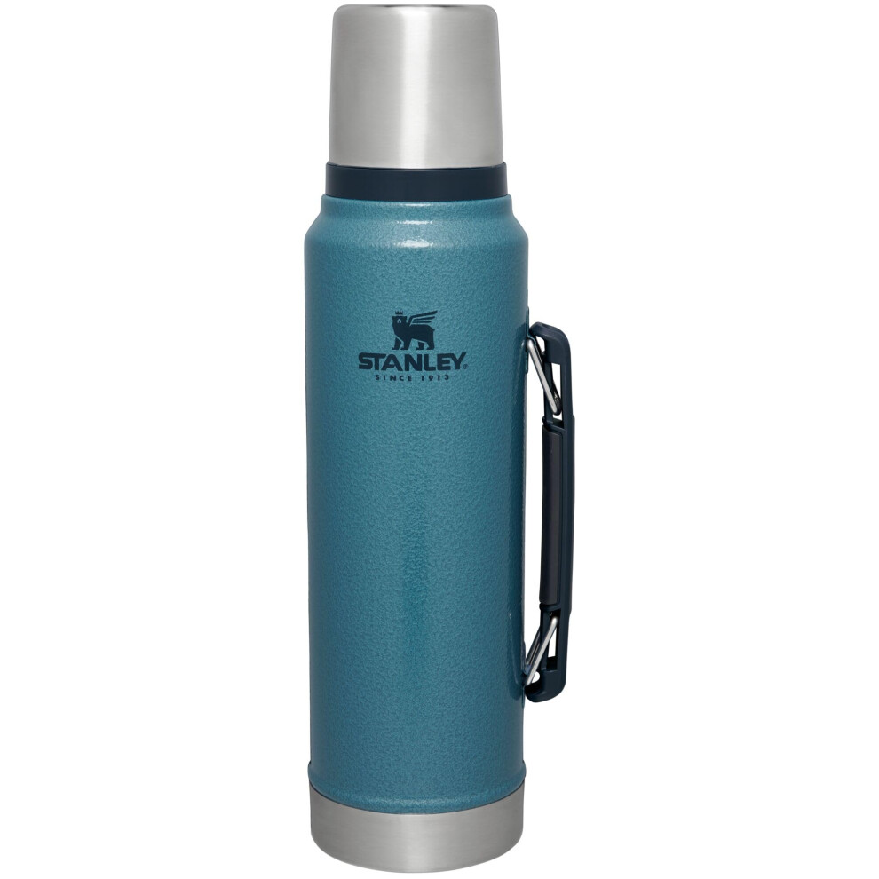 Stanley Classic Vacuum Insulated Wide Mouth Bottle  Hammertone Lake  BPAFree 188 Stainless Steel Thermos for Cold  Hot Beve