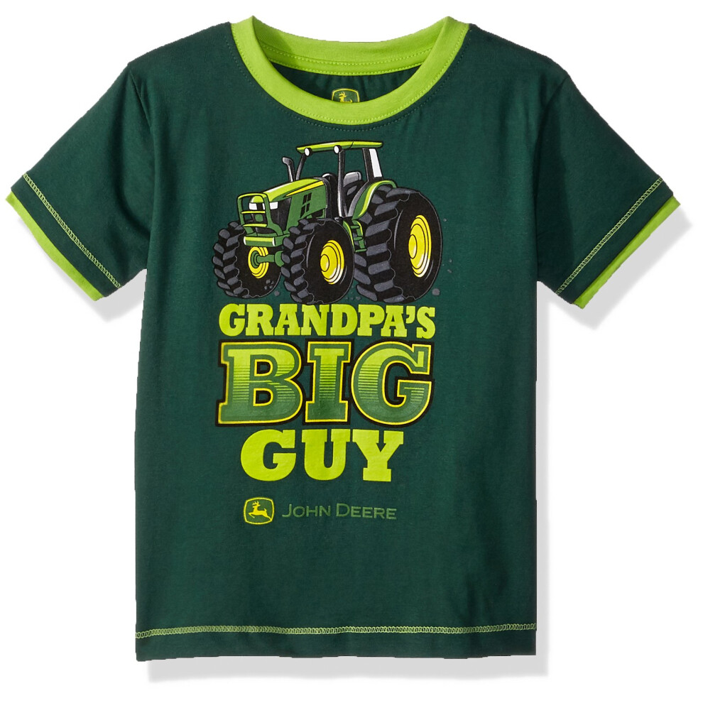 John Deere boys Tshirt T Shirt  Dark GreenLime Green  3 US