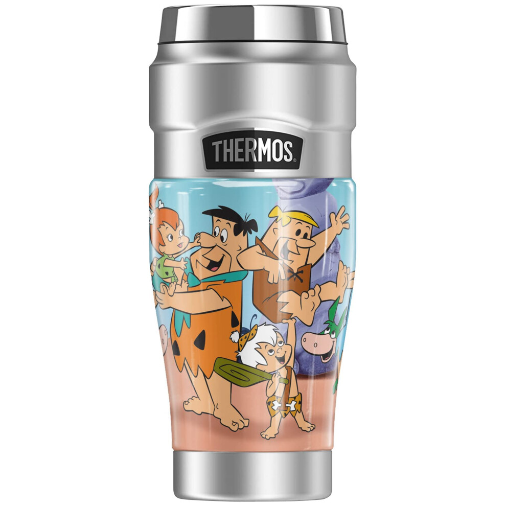 THERMOS Flintstones Flintstone Family Fun STAINLESS KING Stainless Steel Travel Tumbler  Vacuum insulated  Double Wall  16oz