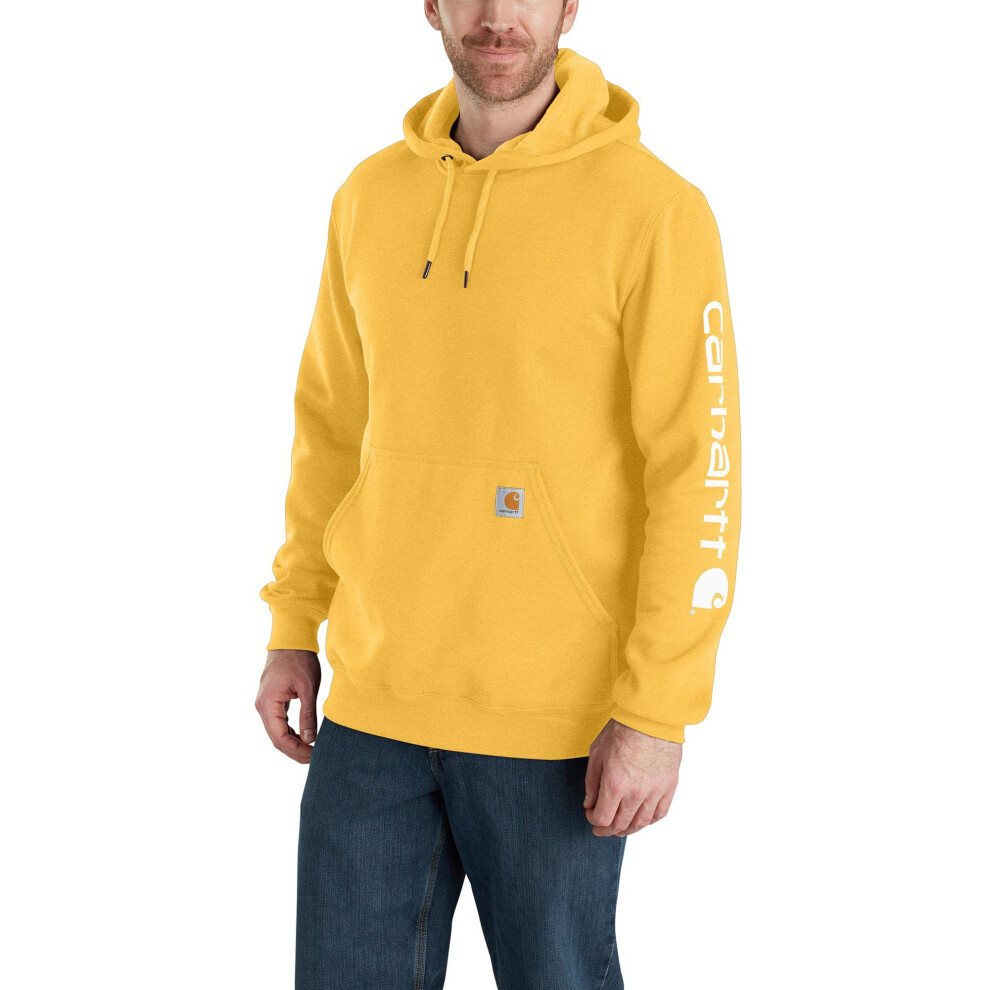 Carhartt Mens Loose Fit Midweight Logo Sleeve Graphic Sweatshirt Closeout  Sundance Heather