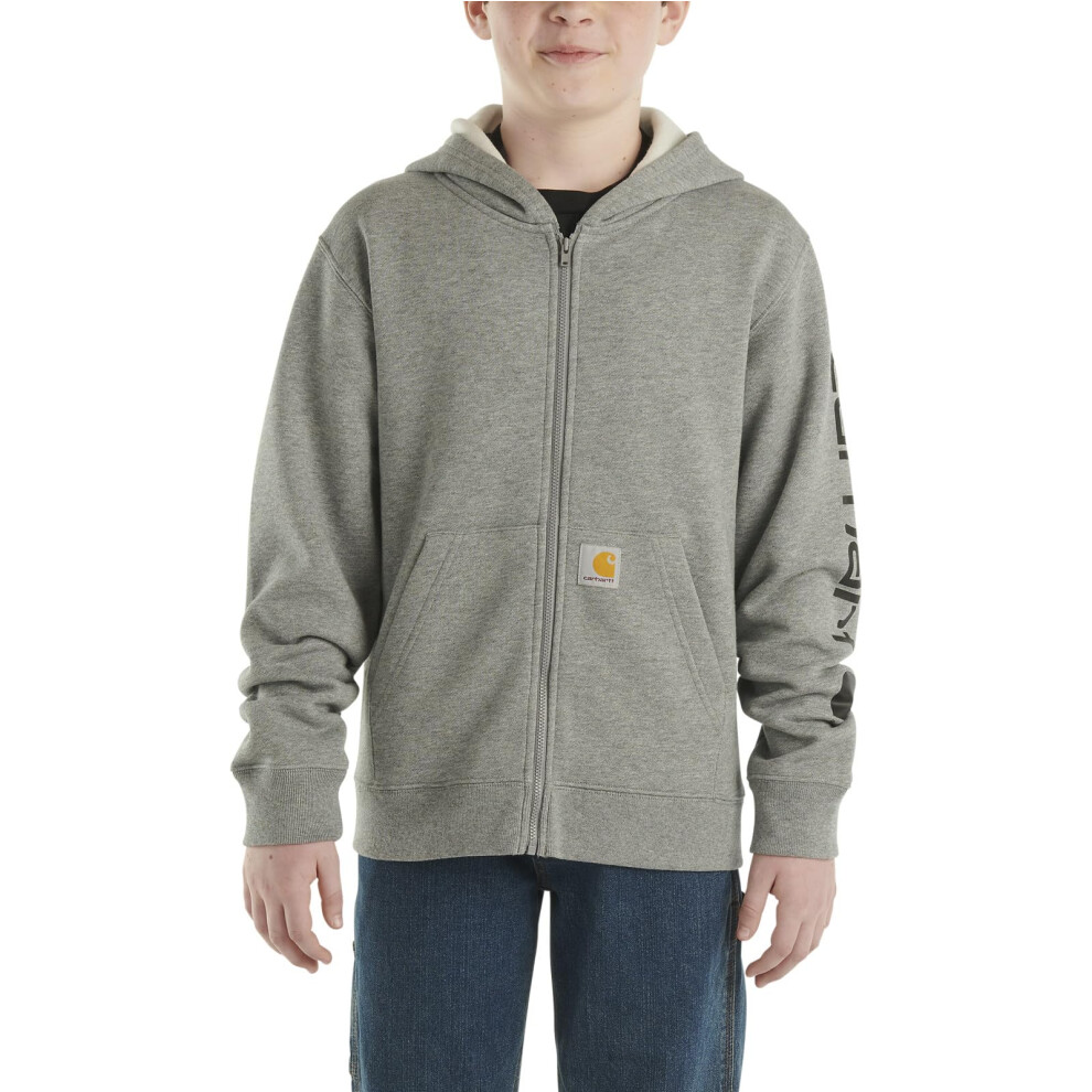 Carhartt Boys LongSleeve FullZip Hooded Sweatshirt Hoodie  Charcoal Grey Heather