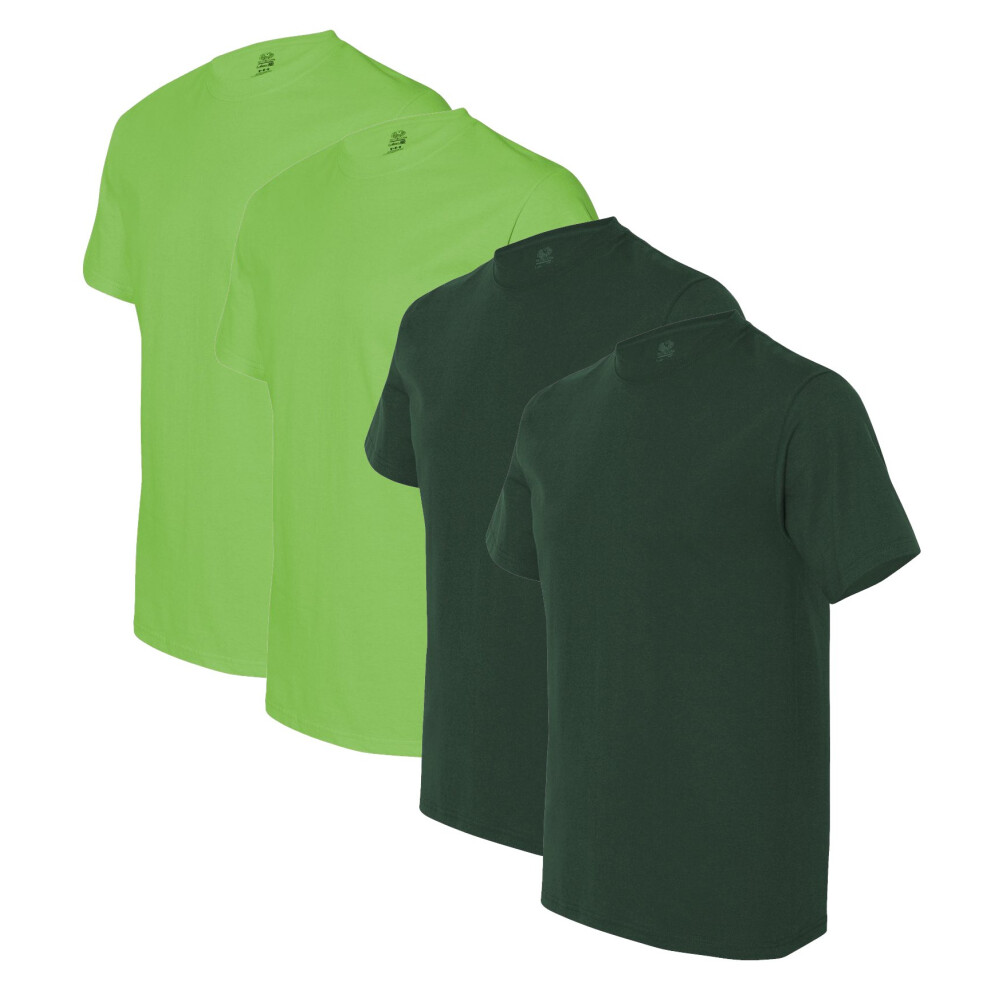 Fruit of the Loom Mens 5 oz 100 Heavy Cotton HD TShirt3931Forest GREENKIWIL2PK