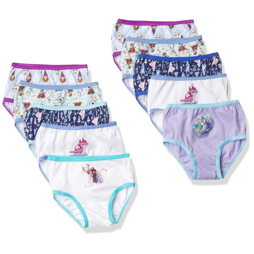 Disney Girls Frozen 100 Combed Cotton Panty Multipacks With Elsa  Anna And Olaf In Sizes 23t  4t  4  6 8 Underwear  10pack  2