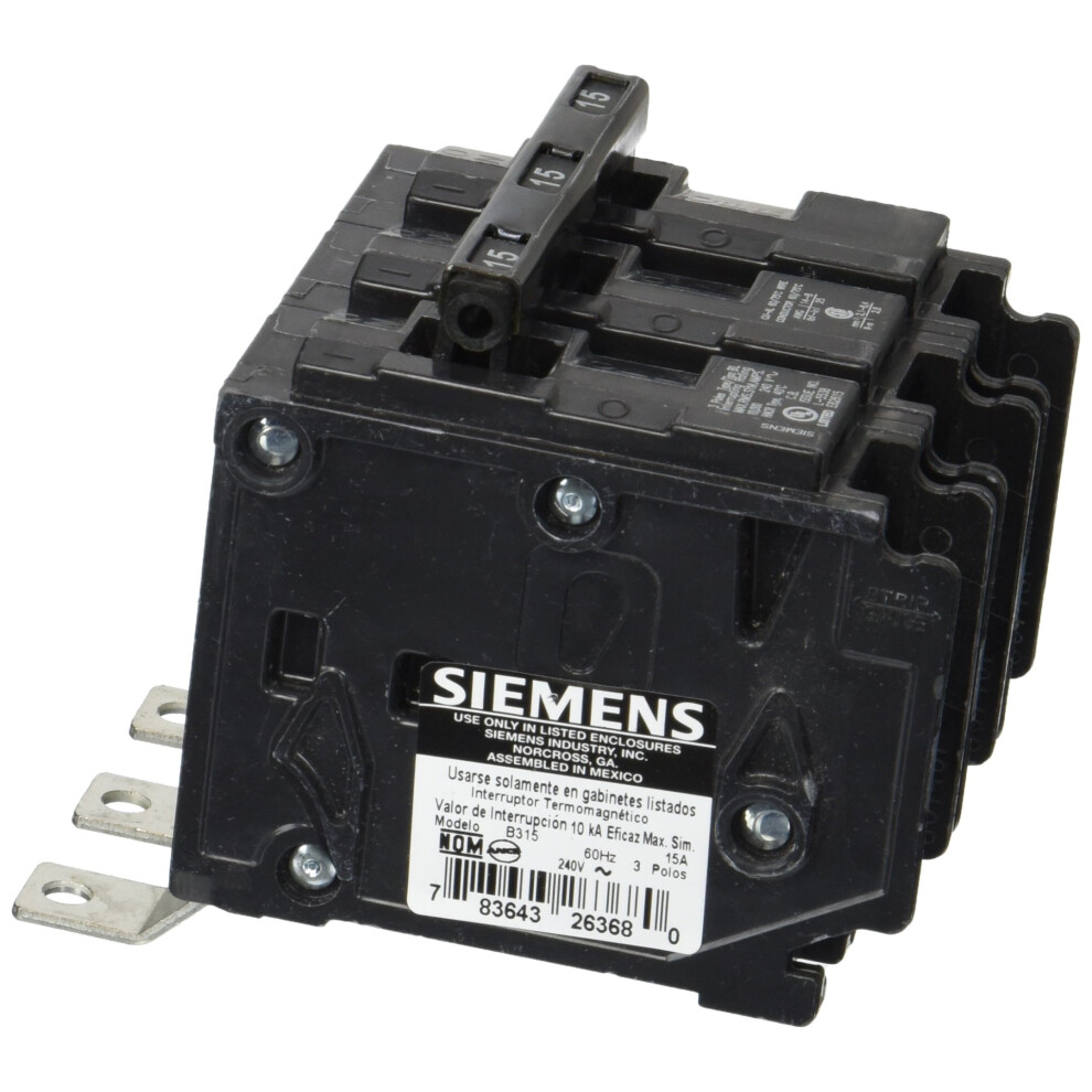 SIEMENS B315 15Amp Three Pole 240Volt 10KAIC Bolt in Breaker  COLOR