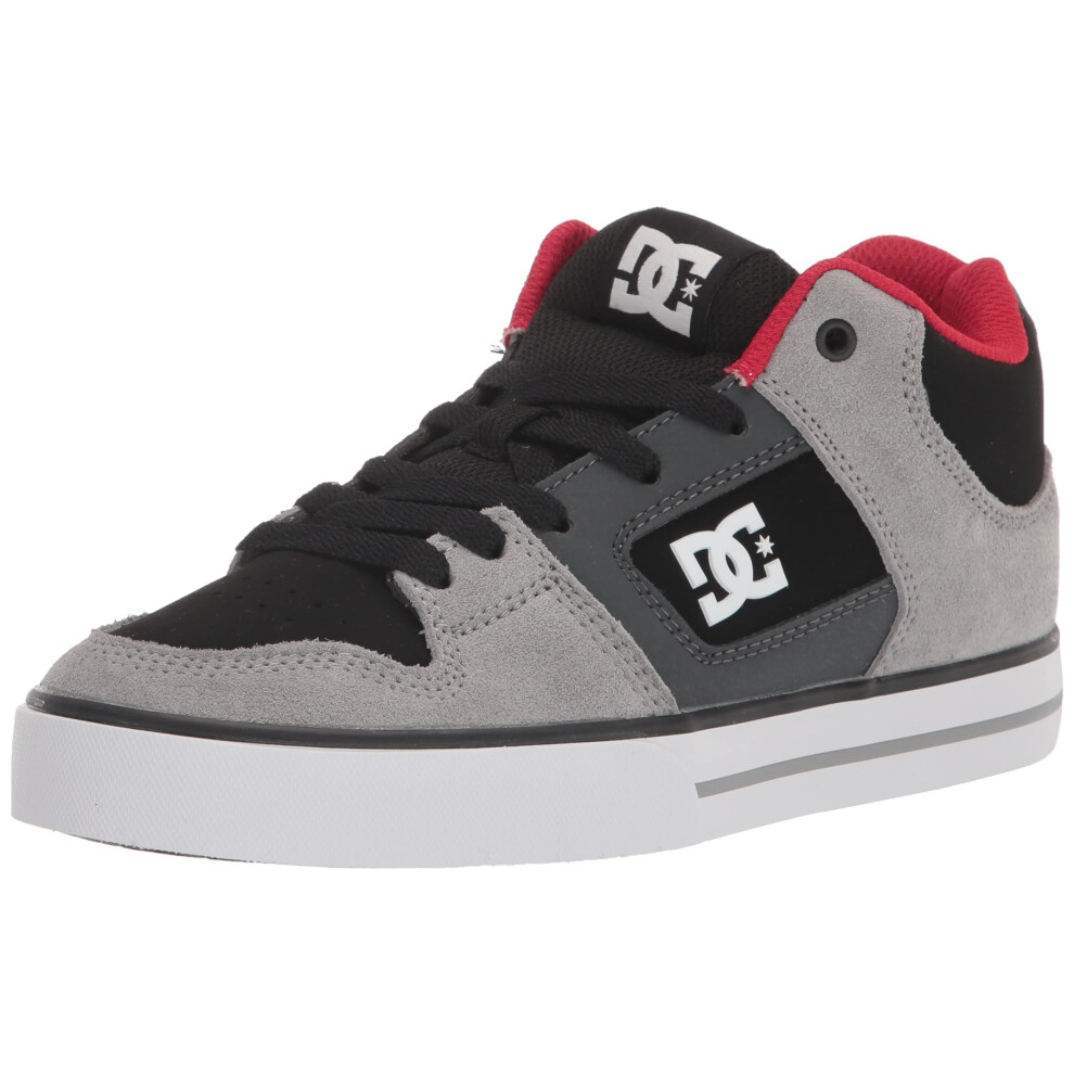 DC Mens Pure MID Casual Skate Shoe  BlackGreyRED  105