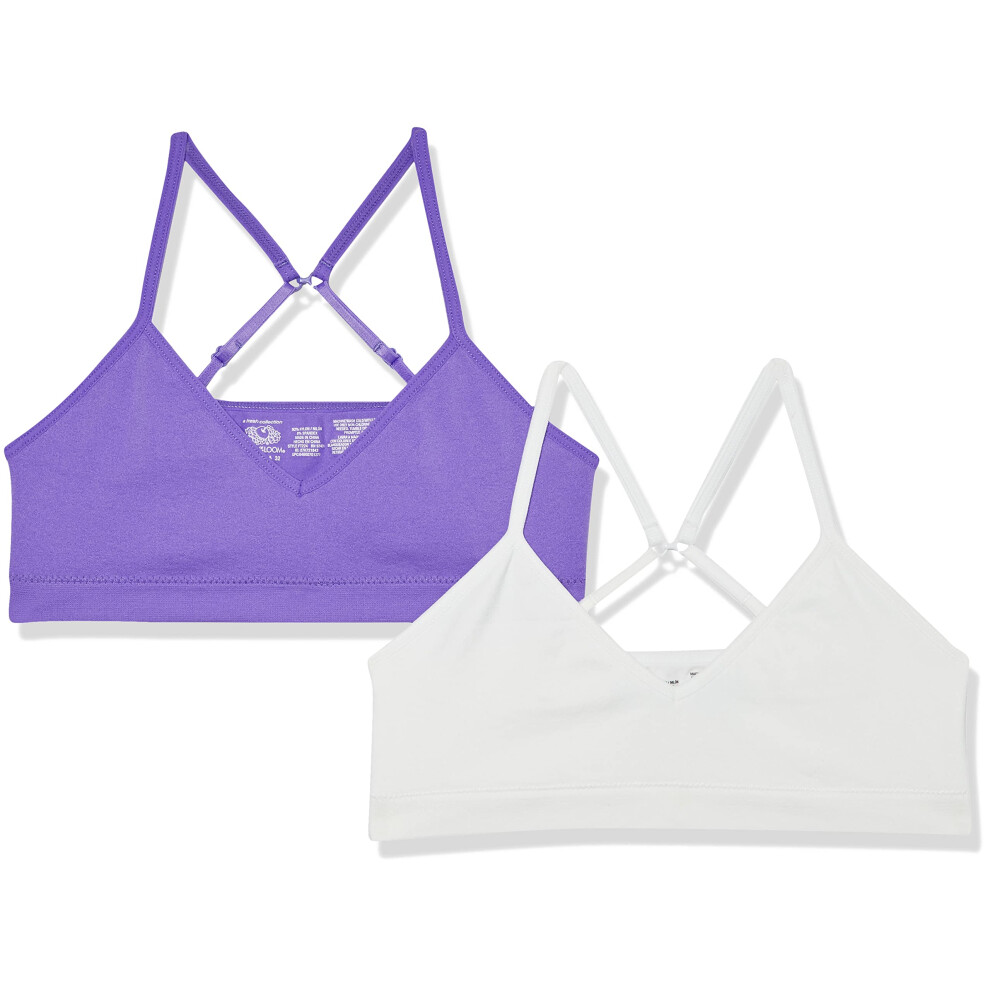 Fruit of the Loom Big Girls Seamless Bralette  WhiteViolet  32Pack of 2