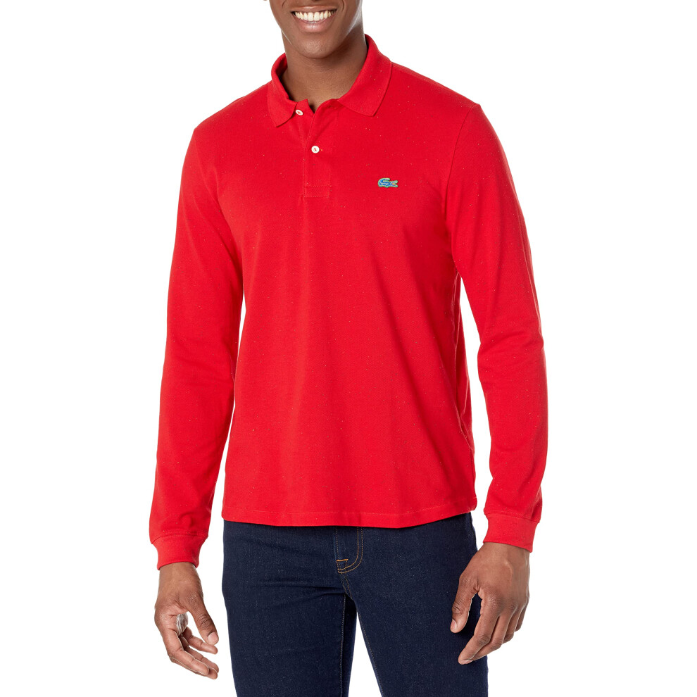 Lacoste Mens Classic Fit Speckled Print Polo  Rouge NEPSE  Large