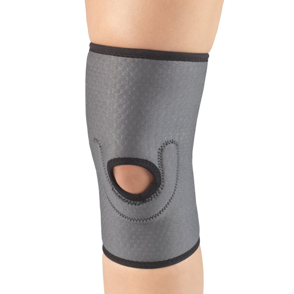 Champion Knee Brace  Patella Stabilizer Pad  Lightweigth Support  Airmesh Fabric  Grey  Large