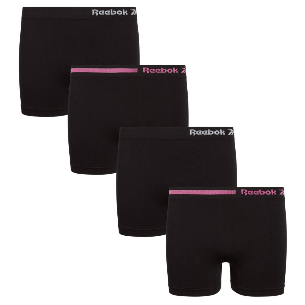 Reebok Girls Underwear  Seamless Cartwheel Shorties 4 Pack  Size 810  BlackBlack