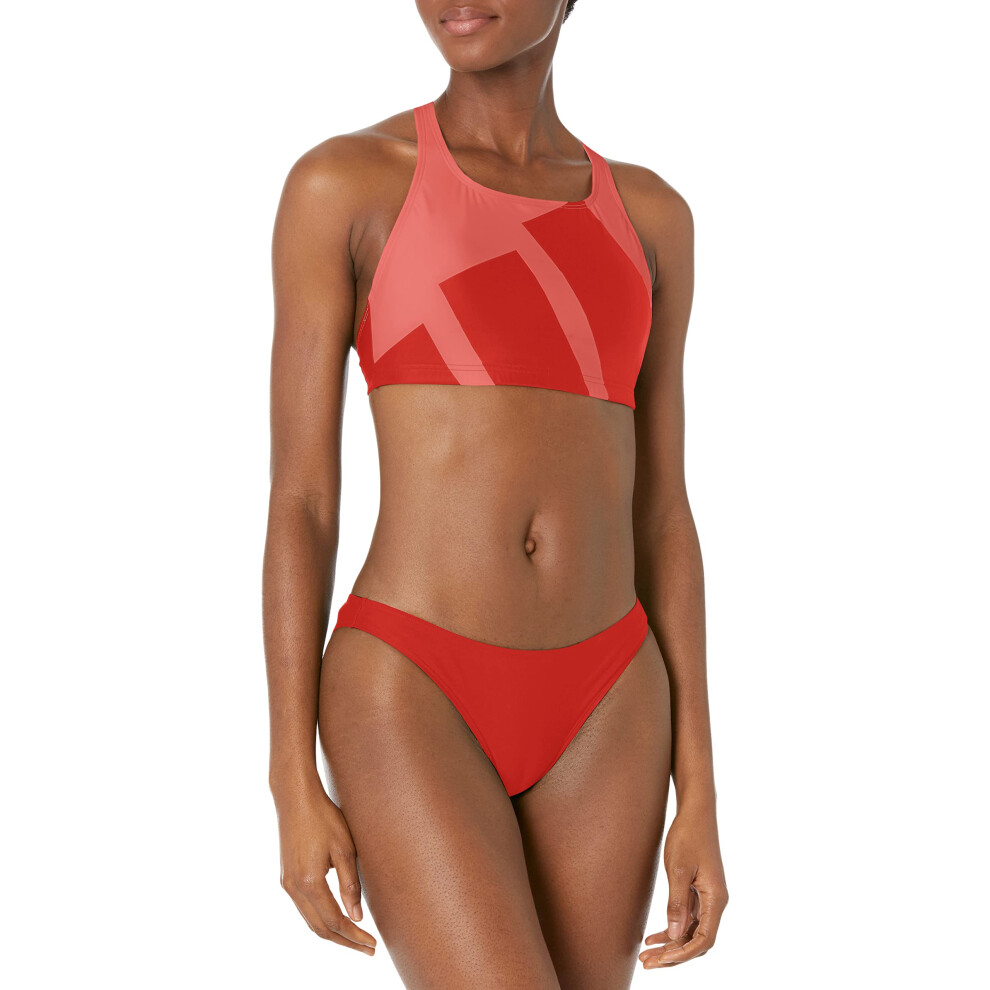 adidas Womens Standard Big Bars Bikini  Semi Turbo  Small