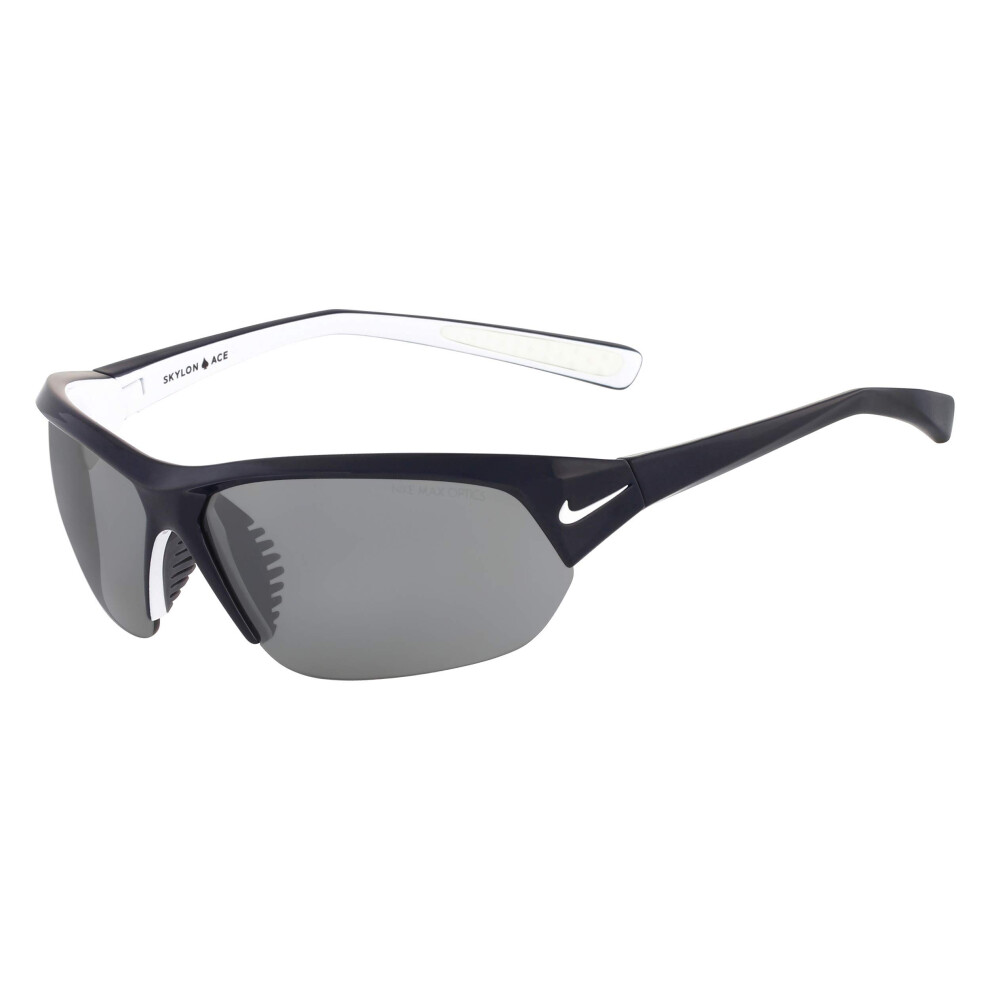 Nike Mens Skylon Ace Rectangular Sunglasses  Shiny ObsidianWhite  69 mm