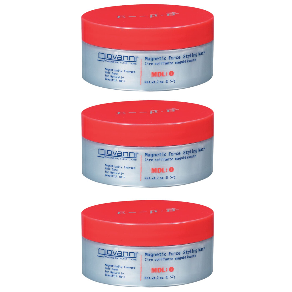 GIOVANNI Magnetic Force Styling Wax  2 oz Firm Hold  Conditions  Shines  Adds Fullness  Volume  Soothes Hair  Scalp 3 Pack