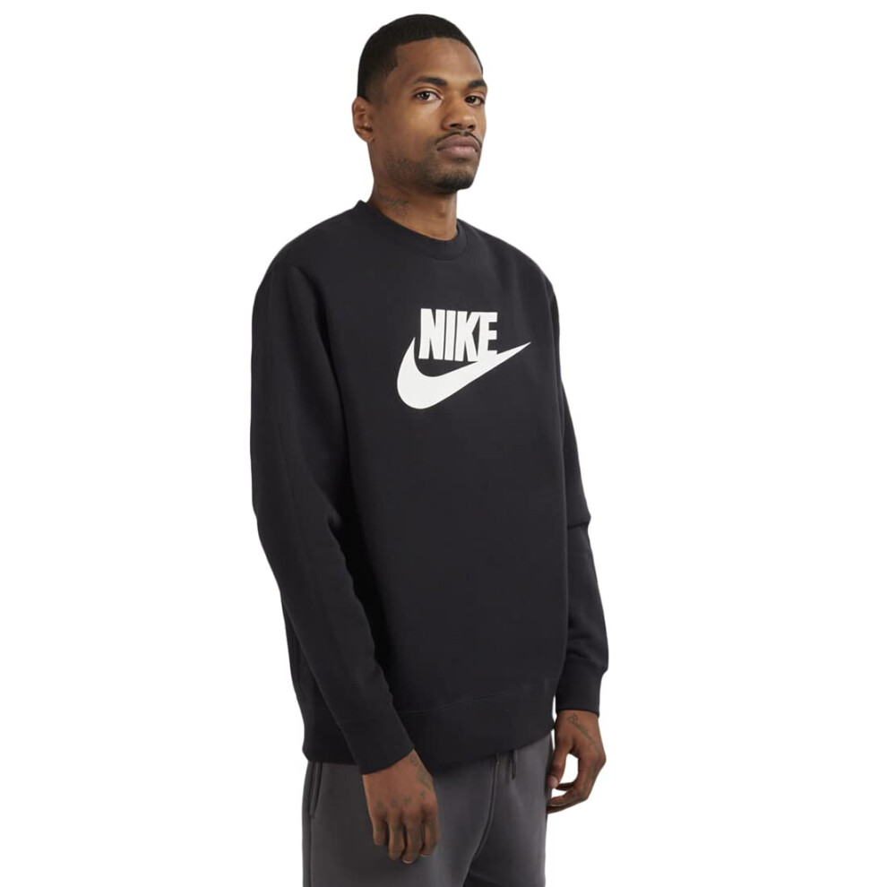 Nike Mens Club Graphic Fleece Crew L Black