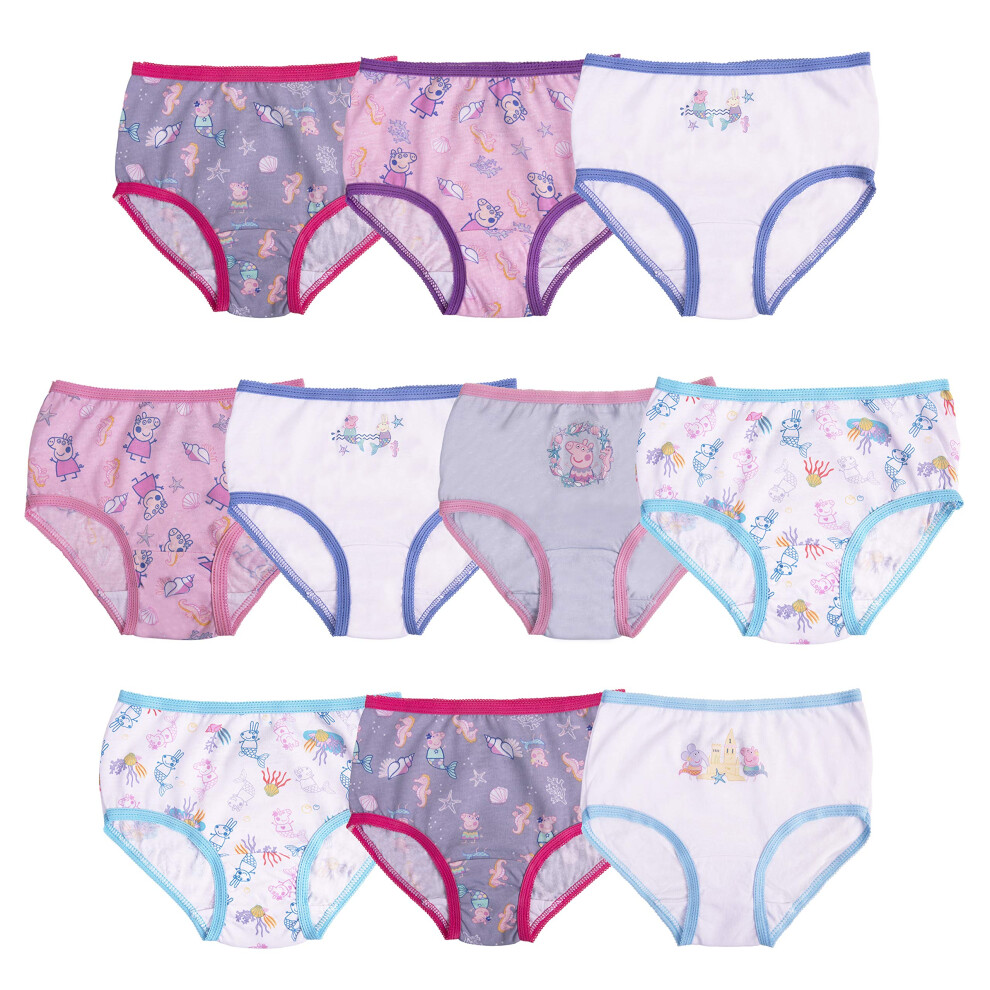 Peppa Pig girls Peppa Pig Girl Panty Multipack Briefs  Peppa 10pk  6 US  10pack