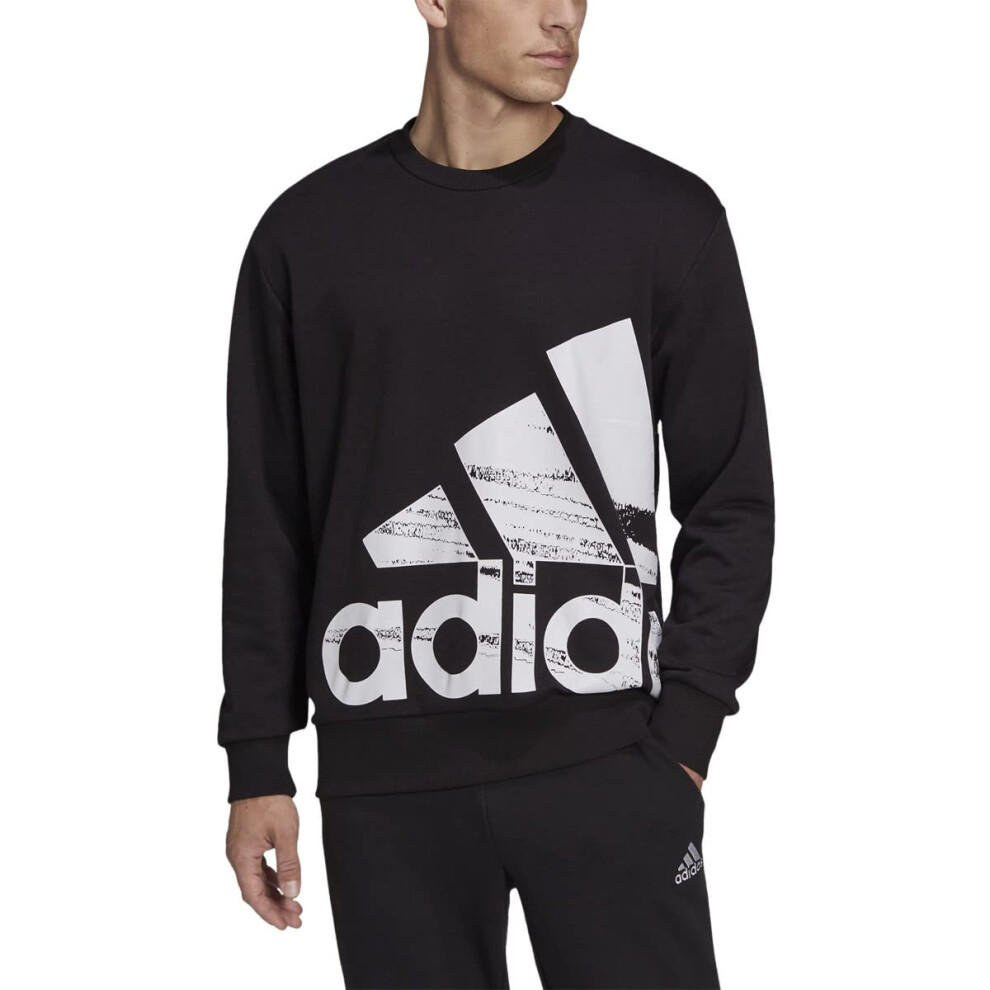 adidas Mens Essentials Brandlove Sweatshirt  Black  XXLarge