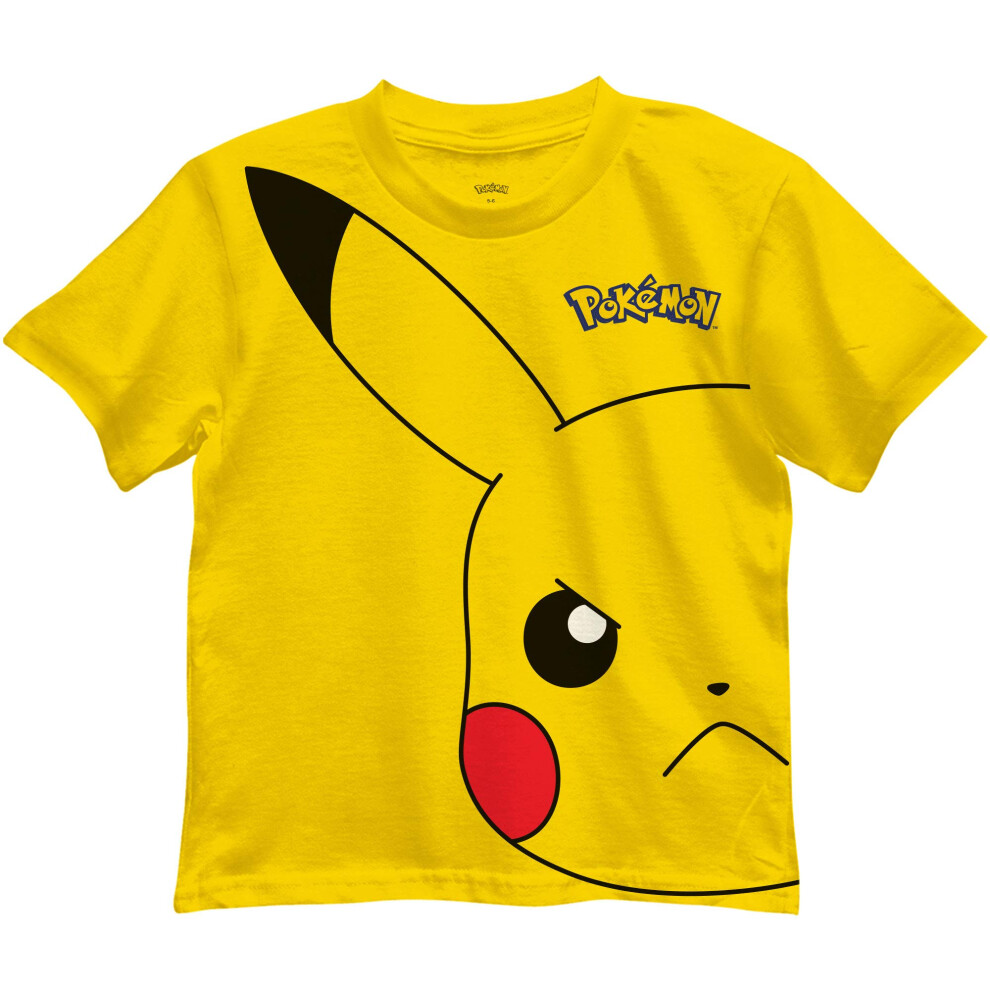 Pokemon Pikachu Big Boys Graphic T Shirt 1012  Yellow