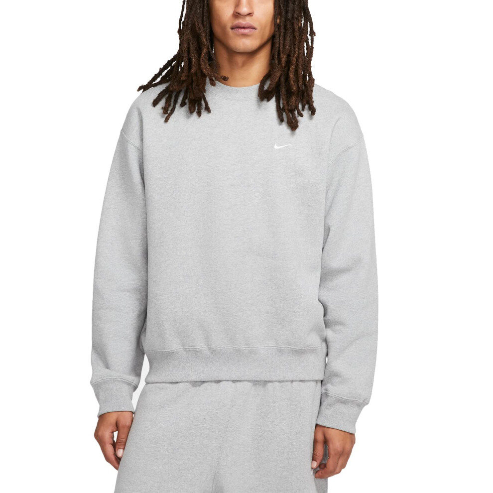 Nike Sportswear Solo Swoosh Mens Fleece Crew US  Alpha  3XLarge  Regular  Regular  Dark Grey HeatherWhite