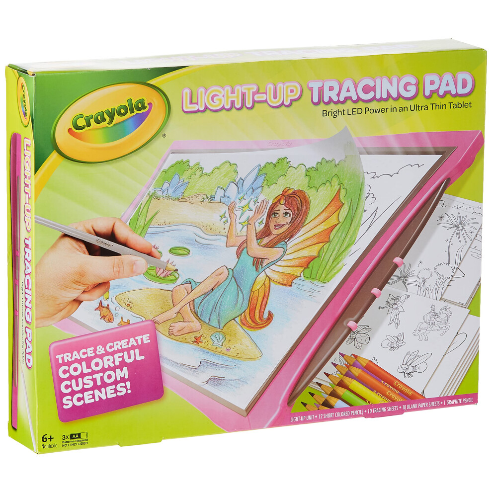 Crayola Light Up Tracing Pad  PINK  BRIGHT LED POWER in an Ultra Thin Tablet