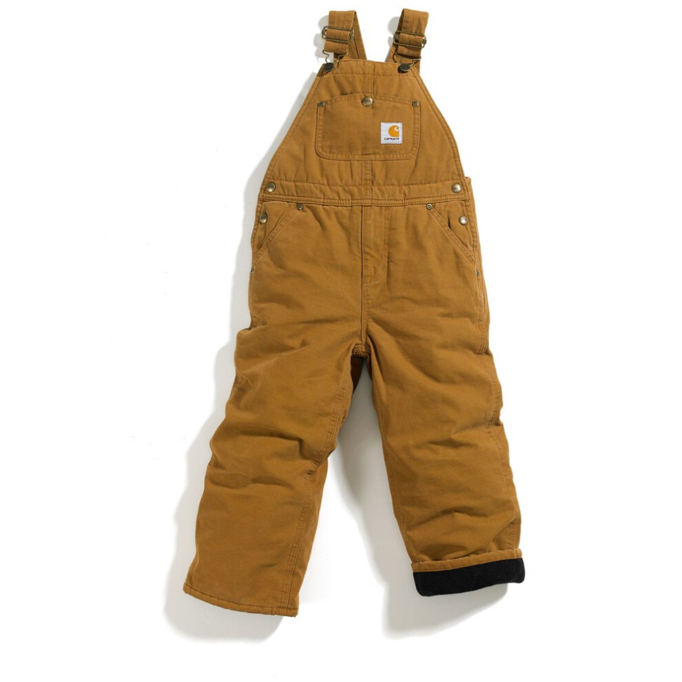 Carhartt Big Boys Washed Duck Bib Pocket Pant  Carhartt Brown  10