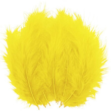 100 stuks Gele Veertjes Fluffy Kalkoen Marabou Veertjes 4-6 Inch voor Knutselen