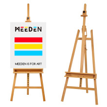 MEEDEN Large Painters Easel Adjustable Solid Beech Wood Artist Easel  Studio Easel for Adults with Brush Holder  Holds Canvas up