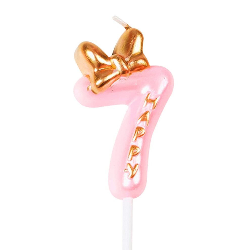 Happy Birthday Number Candle Birthday Pink Number 09 Cake Candle Decoration Cute Cake Supplies Number 7