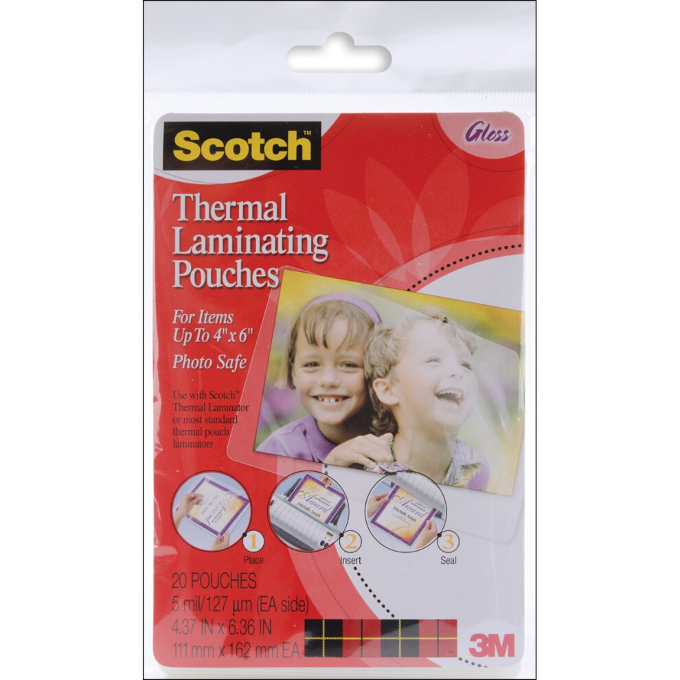 3m Tp590020 4 X 6 Laminating Pouch 20 Count