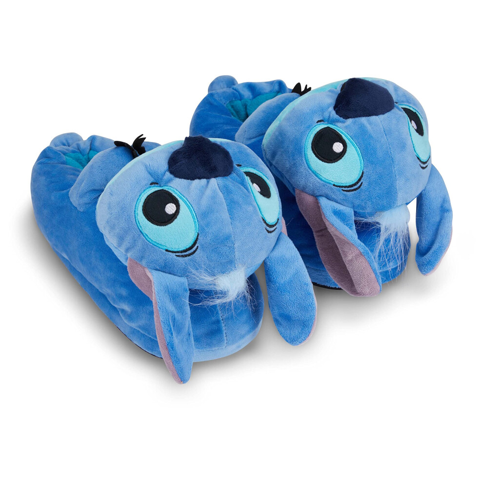 Disney Ladies Lilo and Stitch Slippers  Ladies Classic Lilo and Stitch Big Face Plush Slippers Lilo and Stitch 3D Plush Slipper