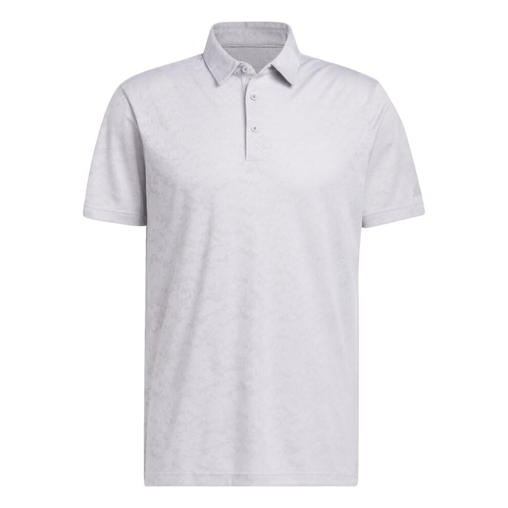 adidas Mens Textured Jacquard Polo Shirt  White  XLarge