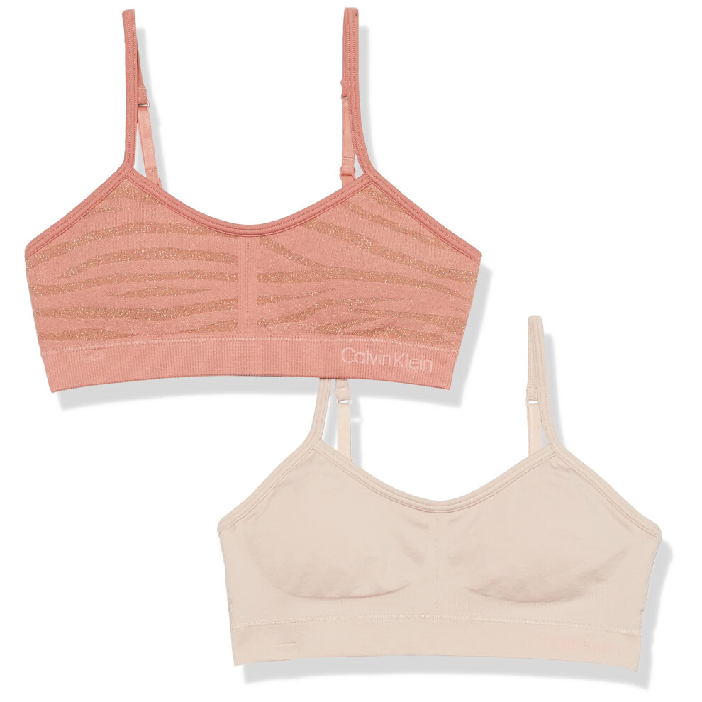 Calvin Klein Girls Seamless Crop Bralette  Rose DawnDeb  M