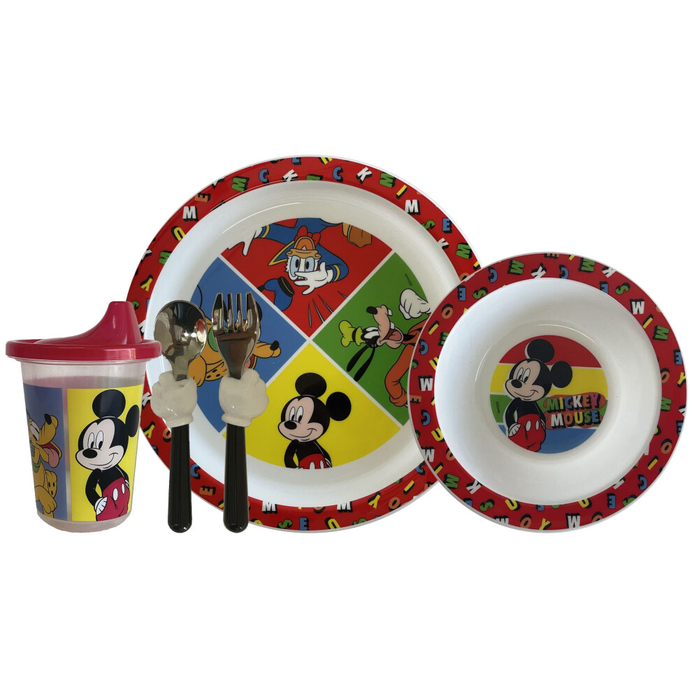 5 Piece Dinnerware Sets featuring Mickey and Minnie Mouse Mickey