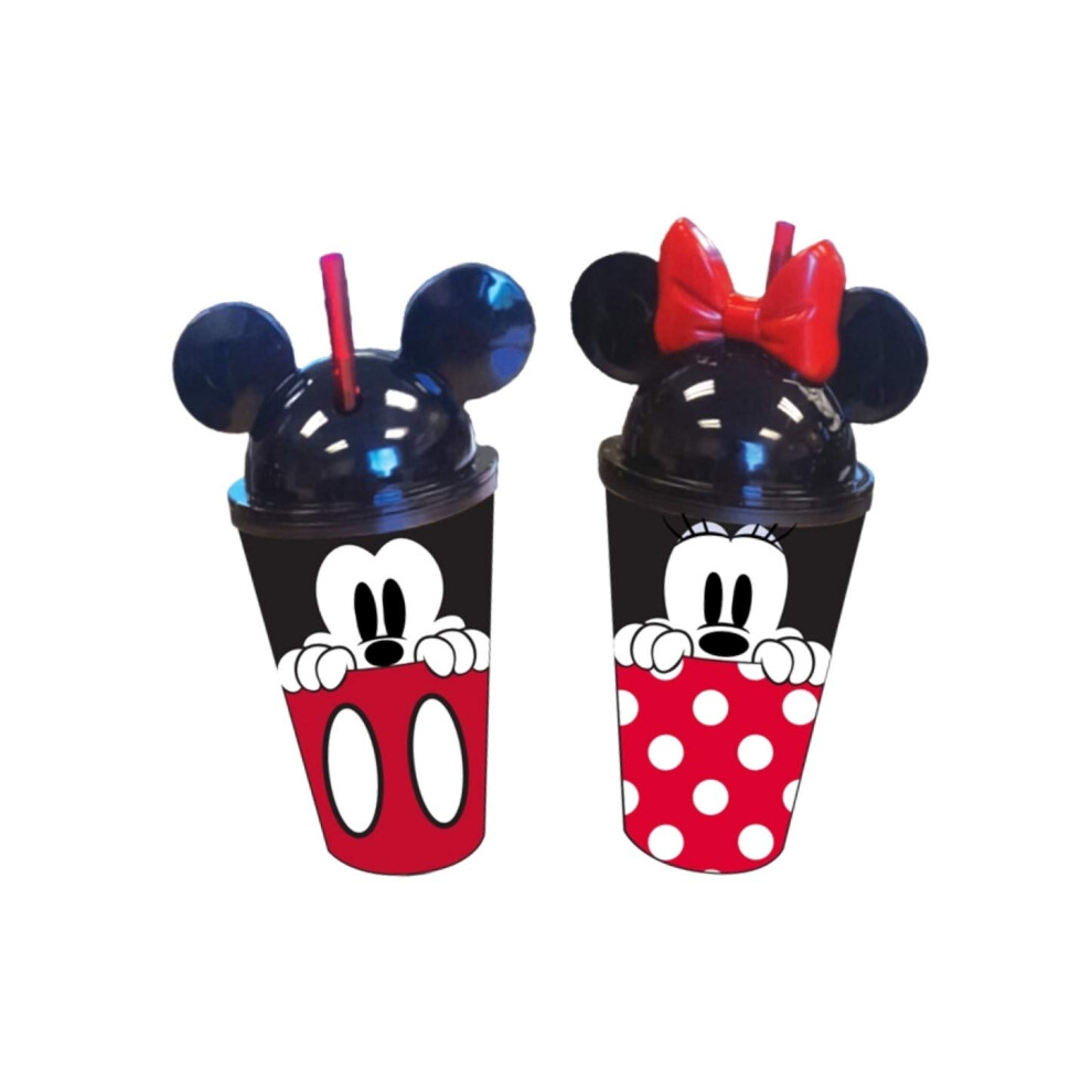 Disney Mickey and Minnie Mouse Ears Tumblers  16 Ounce  Pack of 2