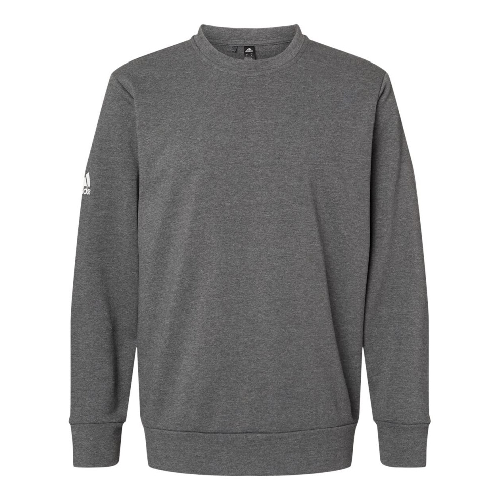 adidas Mens Fleece Crewneck Sweatshirt  M  Dark Grey Heather