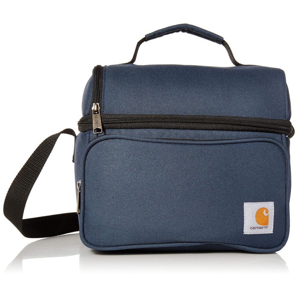 Carhartt Insulated 12 Can Two Compartment Lunch Cooler  Durable FullyInsulated Lunch Box  Navy