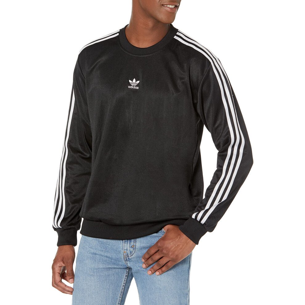 adidas Originals Mens Adicolor Classics Trefoil High Shine Crew Neck  Black  Small