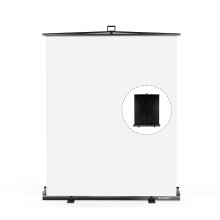 ?Easy Set Up? RAUBAY 59.8 x 78.7in Collapsible White Backdrop Screen Portable Retractable Panel Photo Background with Stand for Video Conference, Phot
