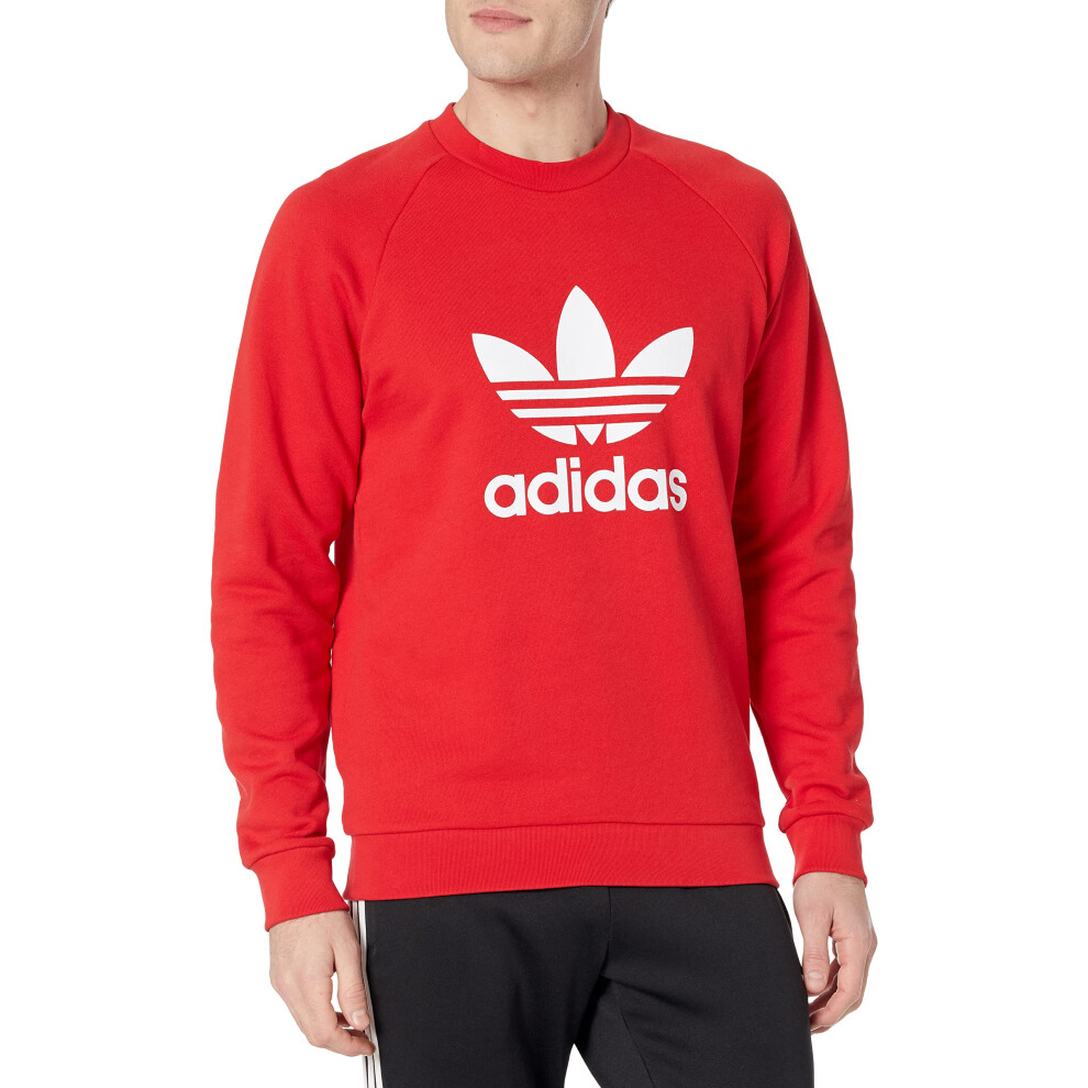 adidas Originals Mens Adicolor Classics Trefoil Crewneck  Better Scarlet  Medium