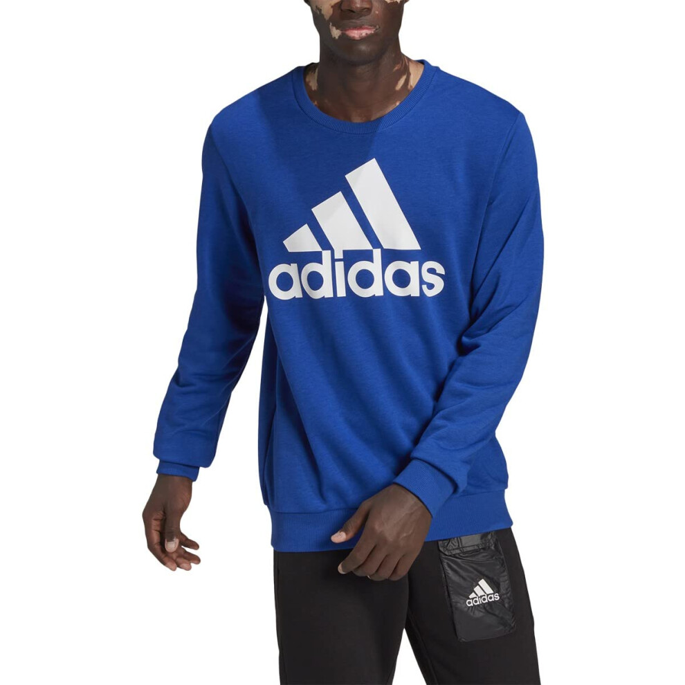 adidas Mens Standard Essentials Big Logo Sweatshirt  Team Royal BlueWhite  XLarge