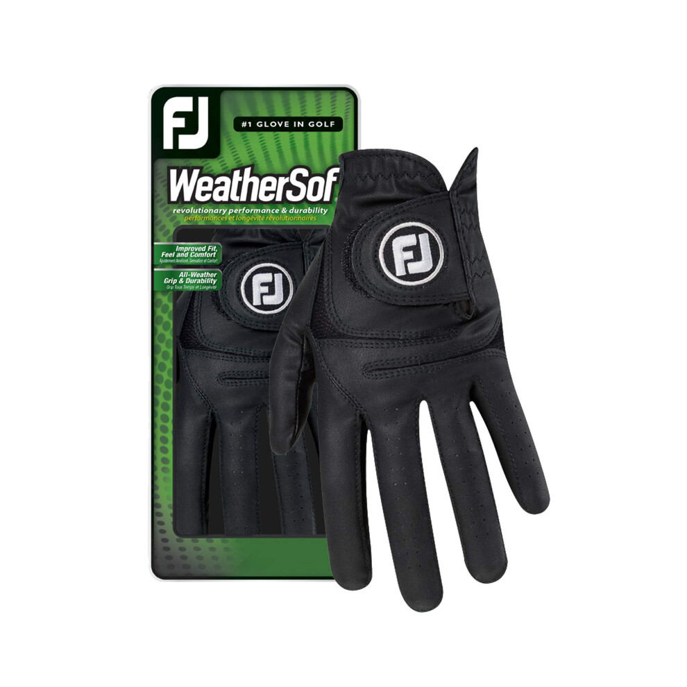 FootJoy Mens WeatherSof Golf Glove Black Cadet Large  Worn on Left Hand