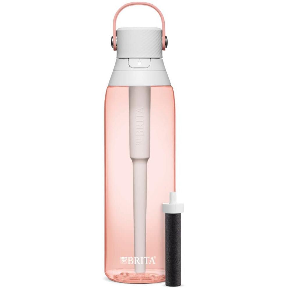 Brita HardSided Plastic Premium Filtering Water Bottle  BPAFree  Reusable  Replaces 300 Plastic Water Bottles  Filter Lasts 2