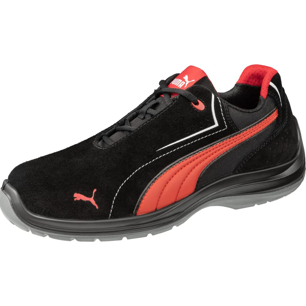 PUMA Mens Touring Suede Low Industrial Shoe  Blackred  10